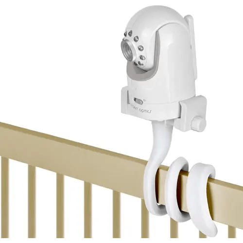 Baby Monitor Mount Camera Shelf Compatible with Infant Optics DXR 8 & DXR-8 Pro and Most Other Baby Monitors,Universal Baby Camera Holder,Attaches to Crib Cot Shelves or Furniture (White)
