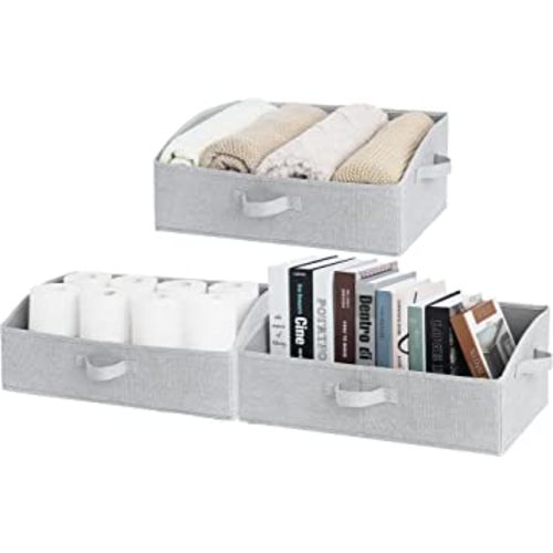 StorageWorks Closet Storage Bins, Jumbo, Light Grey, 3-Pack