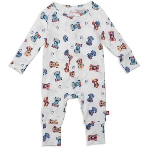 Magnetic Me Grow With Me Convertible Coveralls,Pajamas for Baby Boys and Baby Girls with Quick Magnetic Faster - 9-12M - Formula Fun
