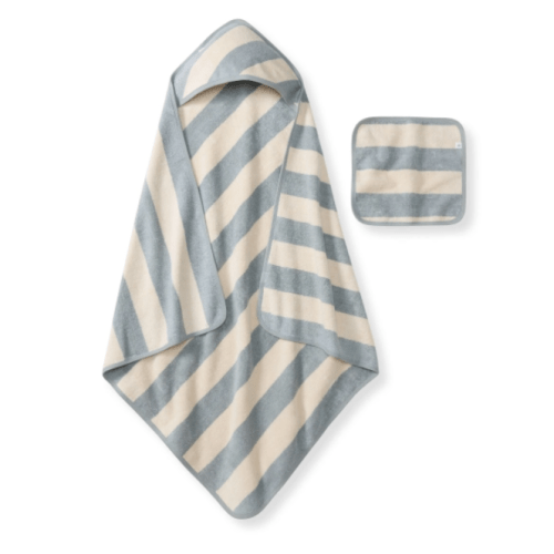 Organic Cotton Rugby Stripe Woven Terry Towel Quarry