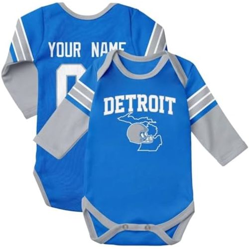 KREDE Baby Clothes Long Sleeves for Baby Boy and Girl Bodysuit Custom Name Number