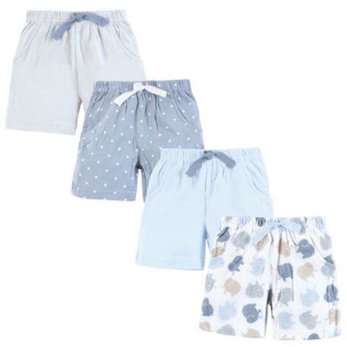 Hudson Baby Infant Boy Shorts Bottoms 4-pack, Multi Color Boy Elephant, 6-9 Months