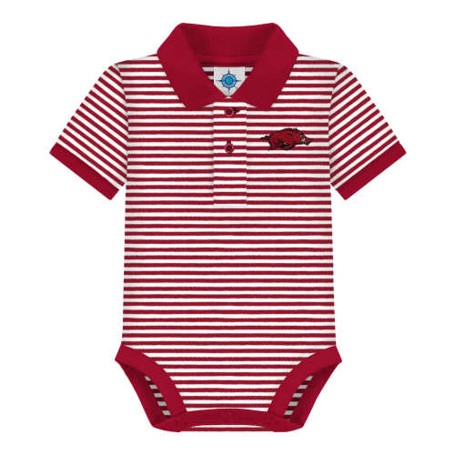Arkansas Razorbacks Striped Polo Bodysuit | College Baby