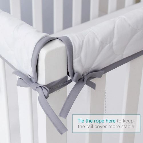 Biloban- 3 Pieces Crib Rail Cover, Crib Rail Guard, Reversible Crib Rail Cover, Teething Guard, Crib Wrap Protectors Set Of 3