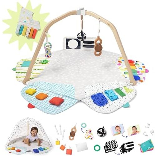 Lovevery, The Play Gym with Sensory Strands, Tummy Time Play Mat with Developmental Zones & Detachable Sensory Toys, Parent-Approved Baby Essential
