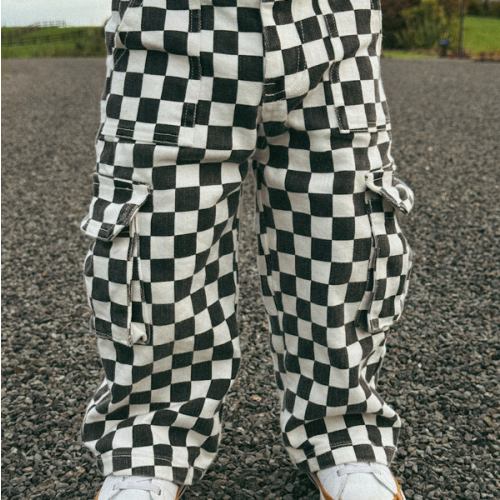 Checkered Baggy Cargo Pants