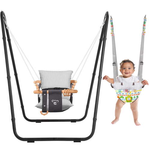 G TALECO GEAR Baby Swing with Soft Cushion, Foldable Swing Sets for Backyard, Easy to Install, Adjustable Swing Outdoor for 0~10 Years