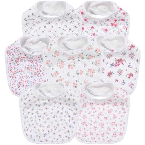 7 Pack Baby Cotton Absorbent Bibs for Drooling Teething