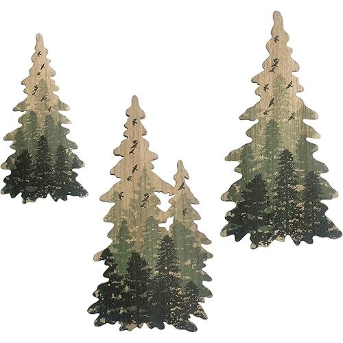 Limygus Woodland Wall Art Paintings Bushes Wall Decorations Set of 3