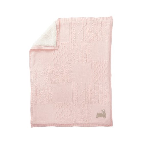 Patchwork Cable Heirloom Animals Baby Blanket Collection | Pottery Barn Kids