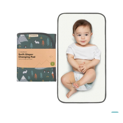 KeaBabies Portable Diaper Changing Pad, Easy Wipe Clean - Foldable Waterproof Baby Changing Mat for Diaper Bag, Compact, Lightweight, 25x13 Newborn, Infant, Baby Changer Travel Essential (Woods)