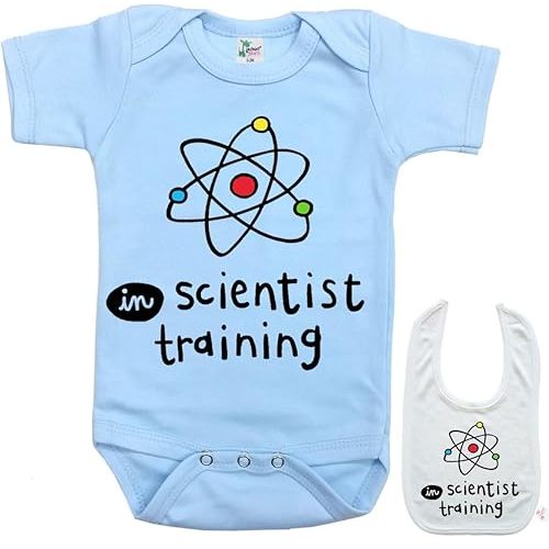 Scientist in Training -Cute Newborn Infant outfit Baby bodysuit onesie & bib