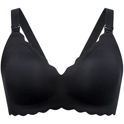 Momcozy Nursing Bras for Breastfeeding, Seamless Pregnancy Maternity Bra Wireless Classic Jelly Strip Support Nursing Bra
