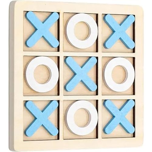Wooden Tic Tac Toe-Coffee Table Decor, Brain Teaser Puzzles for Adults, Unique Gifts for Kids, Classic Board Games for Adults and Family