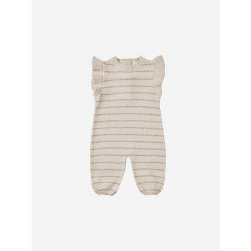 Mira Knit Romper || Heathered Oat Stripe