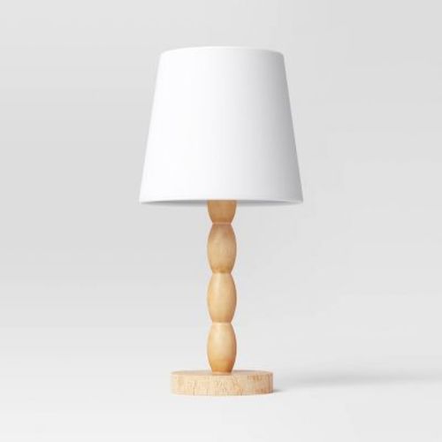 Turned Wood Stick Lamp Brown - Room Essentials™: Modern Accent Table, ETL Listed, No Bulb Included
