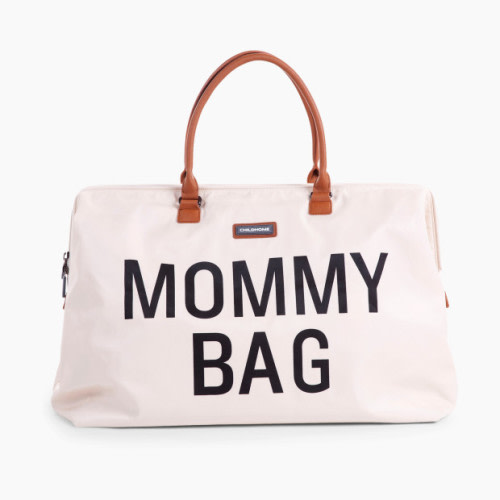 Mommy Bag, XL Diaper Bag - Off White & Black