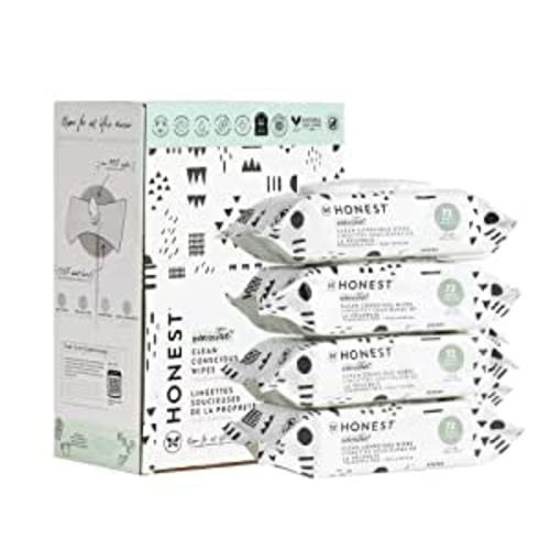 Amazon.com: The Honest Company Clean Conscious Wipes | 99% Water, Compostable, Plant-Based, Baby Wipes | Hypoallergenic, EWG Verified | Pattern Play, 288 Count : Everything Else