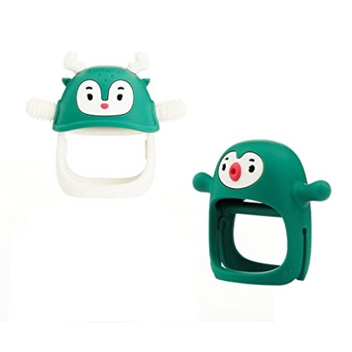 Smily Mia Penguin Buddy and Reindeer 2 in 1 Christmas Gift Set for 0-12 Months Teething Babies - Pine Green