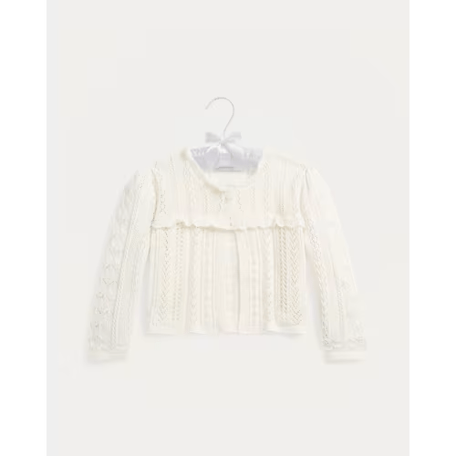 Pointelle-Knit Cotton-Cashmere Cardigan