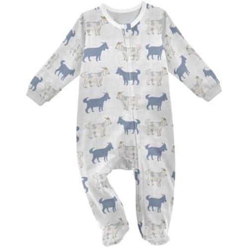 Dussdil Baby One-Piece Footies Newborn Rompers Pajamas Cotton Footed Pjs for Sleep Play Boys Girls 3 6 9 12 18 24m