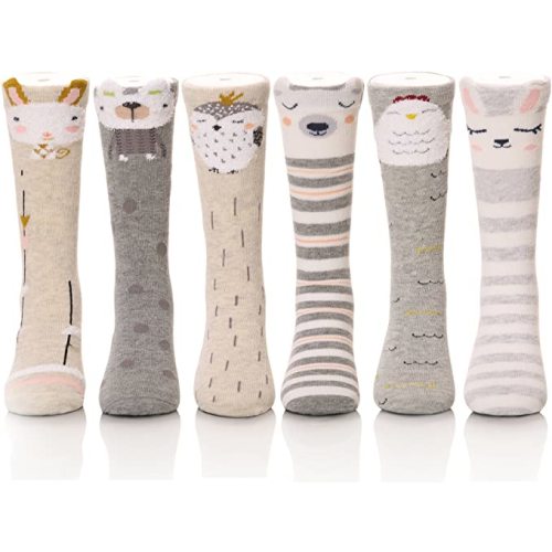 Color City Unisex Baby Socks Knee High Socks - Animal Warm Cotton Toddler Boys Girls Stockings - 6 Pairs a