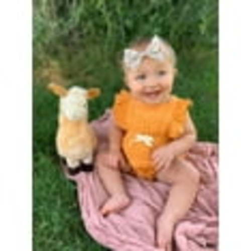 Laurenza's Baby Girls Mustard Summer Cotton Frill Romper 6-9M