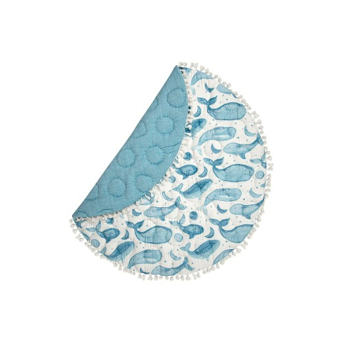 CRANE BABY Quilted Cotton Baby Playmat, Blue