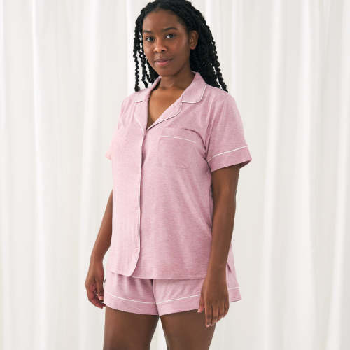 Heather Mauve Women's Short Sleeve & Shorts Pajama Set