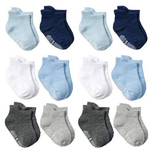 Toptim Baby Socks Toddler Non-skid Ankle Socks for Infant Boy Girl and Kids