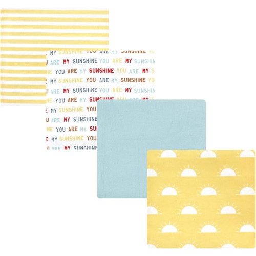 Hudson Baby Unisex Baby Cotton Flannel Receiving Blankets, My Sunshine, One Size