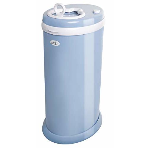 Ubbi Steel Diaper Pail, Odor Locking, No Special Bag Required, Award-Winning, Registry Must-Have, Cloudy Blue
