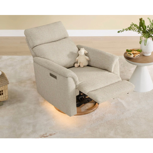 Lulla Power Swivel Nursery Glider Recliner with Power Headrest and Nightlight