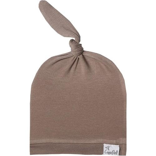 Baby Beanie Hat Top Knot Stretchy Soft"Gobi" by Copper Pearl