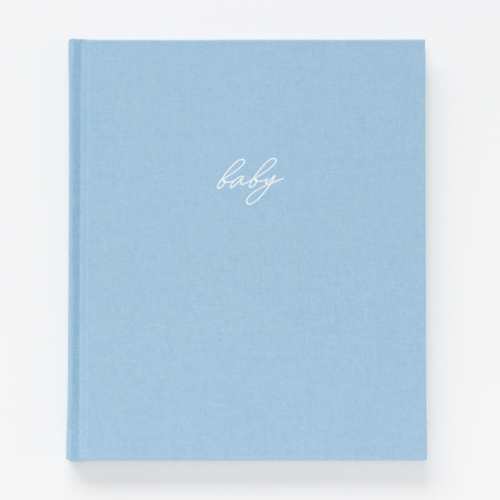 Linen Baby Book - Blue