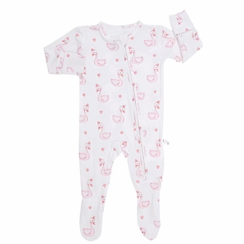 Swan Princess Bamboo Footie Zippy