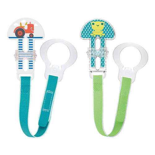 MAM Pacifier Clips (2 Pack), MAM Pacifier Clips 2pk, Assorted