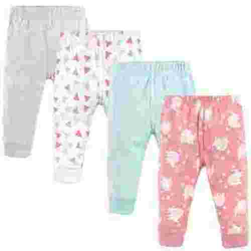 Luvable Friends Baby and Toddler Girl Cotton Pants 4pk, Girl Basic Elephant, 0-3 Months