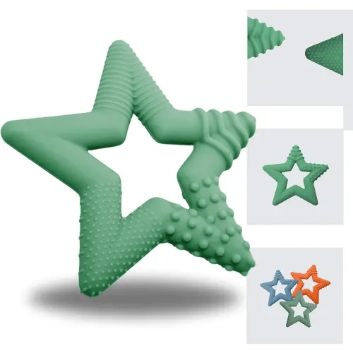 TalkTools Sensory Teeny Teether Star - Alternative to Thumb Sucking and Pacifiers, Enhances Oral Motor Awareness, Perfect for Children with Sensory Needs, Oral Development Aids (Sage)