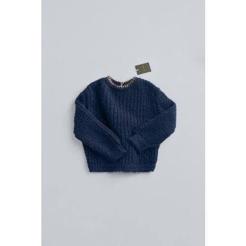 TIMELESZ – CONTRAST TOPSTITCHING SWEATER - Blue / Navy | ZARA United States
