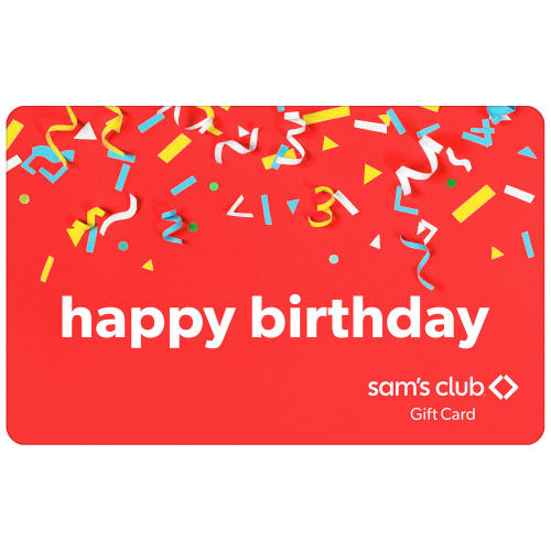 Sam's Club Happy Birthday Confetti Gift Card, Various Amounts