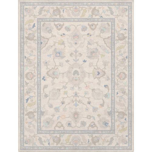 Bungalow Rose Adrith Konya Updated Traditional Oriental Pastel Cream Area Rug