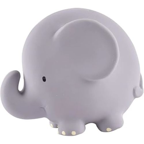 Tikiri Toys Rubber Elephant Rattle, Teether & Bath Toy, Organic Natural Rubber, Ages 6 Months & UP