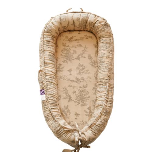 Infant Lounger, Baby Nest Cover for Baby Girls & Boys, Newborn Essentials for Baby 0-12 Months, 100% Cotton Breathable, Portable Travel Bed (Poem_Muslin)