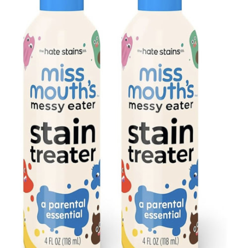 Miss Mouth's Messy Eater Stain Treater Spray - 4oz 2 Pack Stain Remover - Newborn & Baby Essentials - No Dry Cleaning Food, Grease, Coffee Off Laundry, Underwear, Fabric