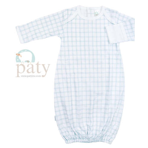 Pima Overlap Shoulder Gown | Blue Gingham – Madison Grace Home