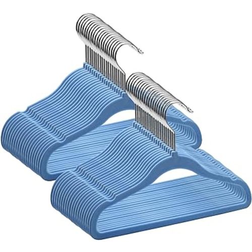 GoodtoU Baby Hangers Kids Hangers for Closet Velvet Infant Childrens Hangers 50 Pack Kids Clothes Hanger Blue