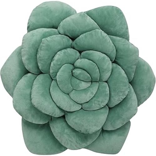 Succulent Pillow - Hand-Stitched Plush Decorative Throw Pillow. Plant-Shaped Pillows and Flower Pillows, Plush Cushions for Bedroom and Home Decoration, 19.7in/50CM