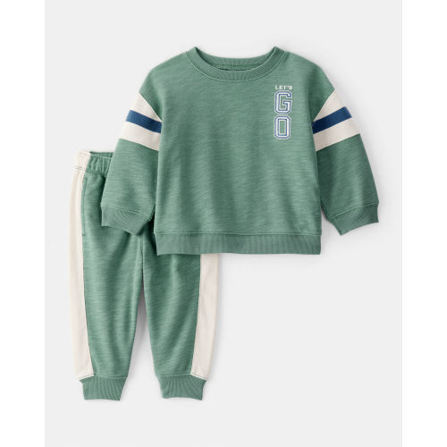 Baby 2-Piece French Terry Sweatshirt & Pull-On Jogger Set - Green - Carter's | Carter's