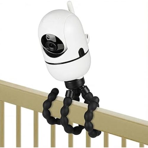 wochel Tripod Baby Monitor Mount for HelloBaby HB65/HB40/ HB6550/ HB6148/ HB6560/HB66/HB6339/HB6550 Pro, ANMEATE SM935E, Flexible Baby Camera Mount Attach Your Camera Wherever You Want (Black)